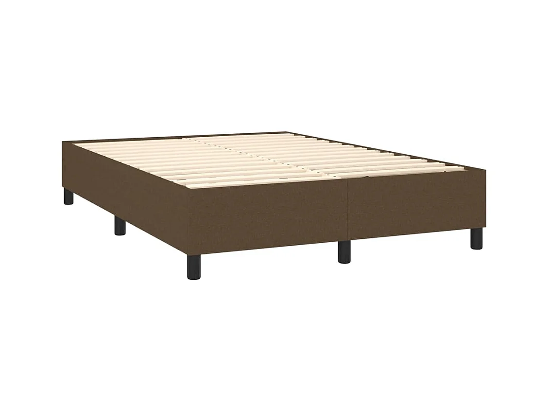 Cama com molas/colchão 140x190 cm tecido castanho-escuro