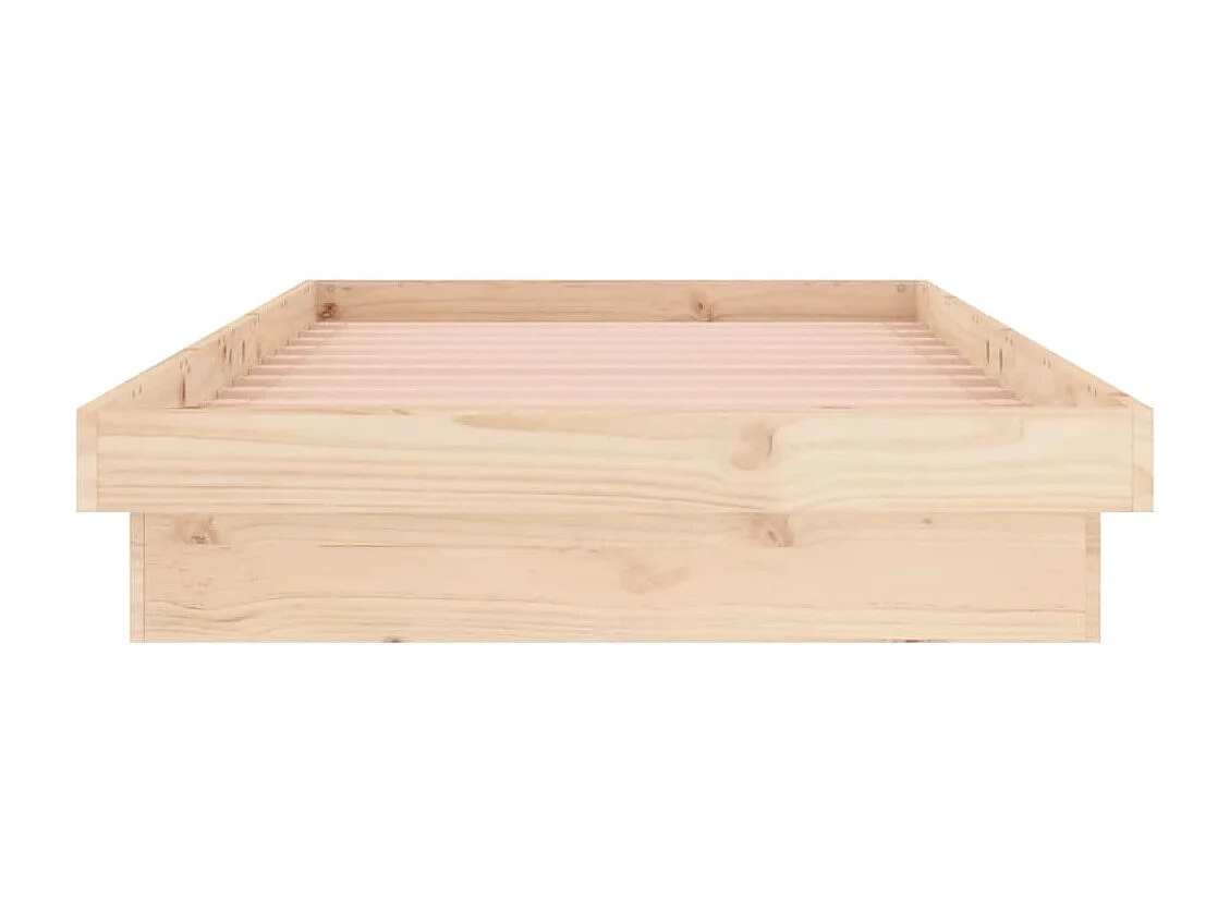 Estructura de cama con LED madera maciza 90x200 cm