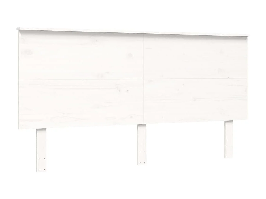 Cadre de lit avec tête de lit blanc King Size bois massif