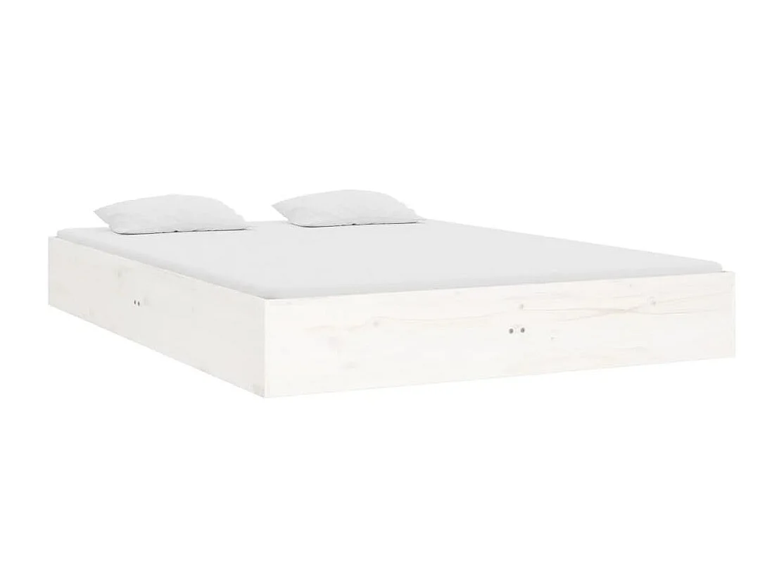 Estrutura de cama 140x190 cm madeira maciça branco