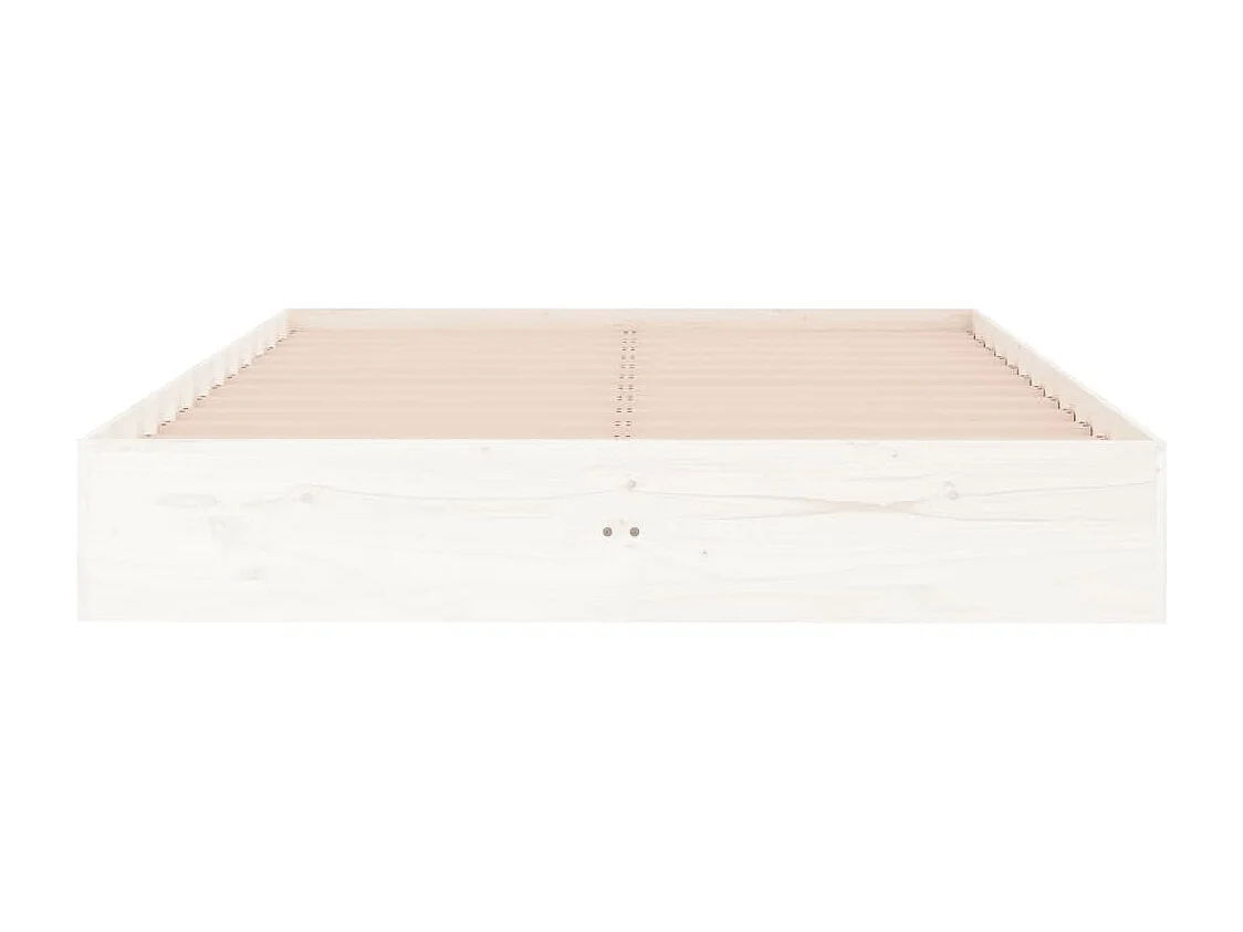 Estrutura de cama 140x190 cm madeira maciça branco