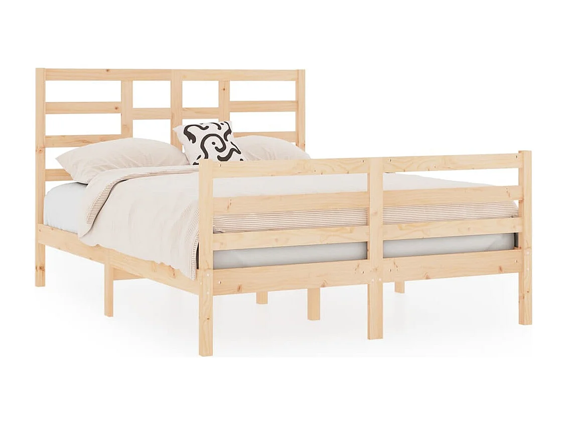 Estructura de cama doble pequeña de madera maciza 120x190 cm