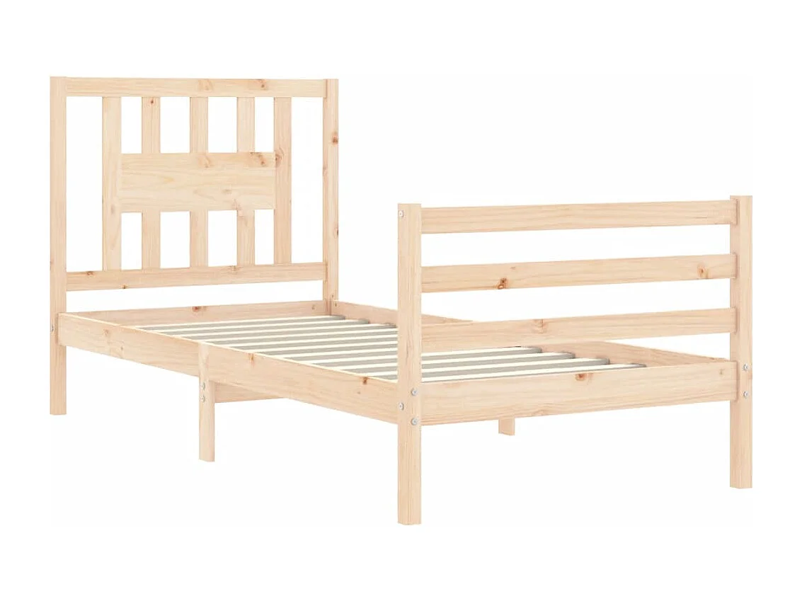 Estrutura de cama com cabeceira 100x200 cm madeira maciça