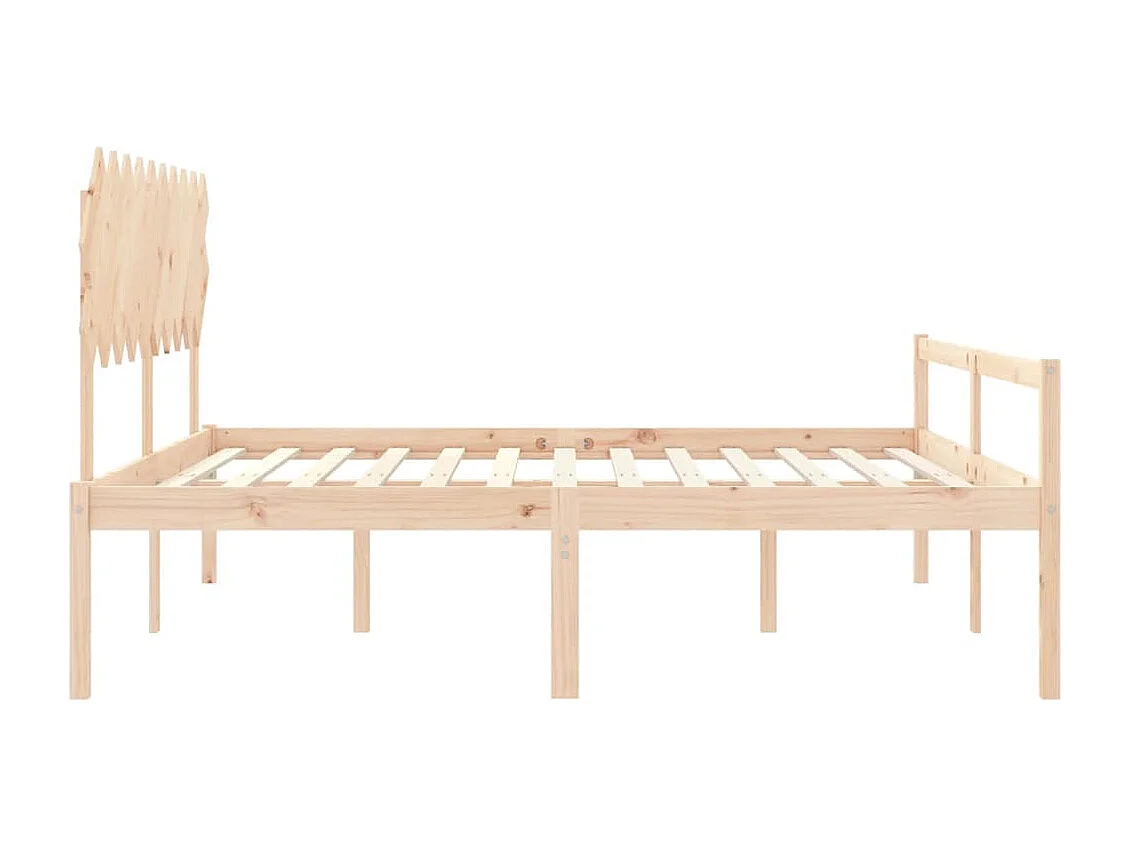 Estrutura de cama com cabeceira 200x200 cm madeira maciça
