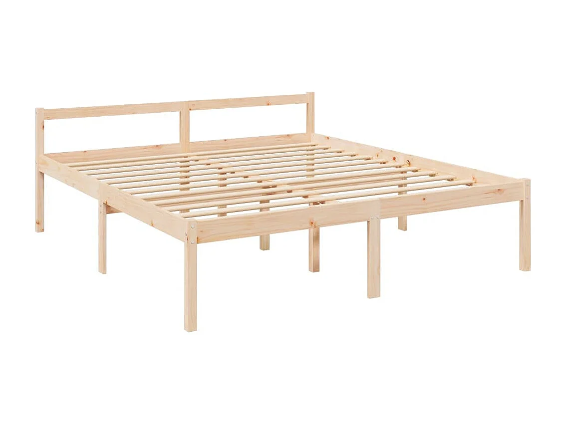 Estrutura de cama com cabeceira 200x200 cm madeira maciça