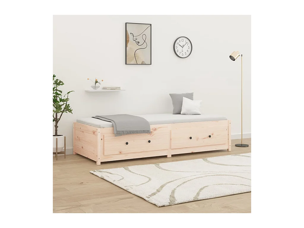 Lit de jour 90x200 cm Bois de pin massif