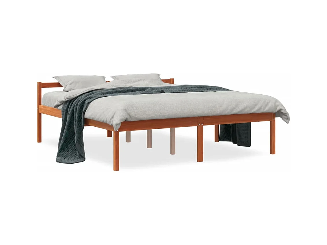 Seniorenbed massief grenenhout wasbruin 160x200 cm