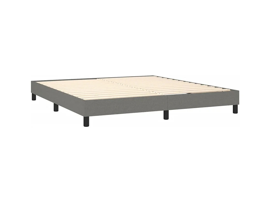 Lit à sommier tapissier avec matelas Gris foncé 160x200cm Tissu