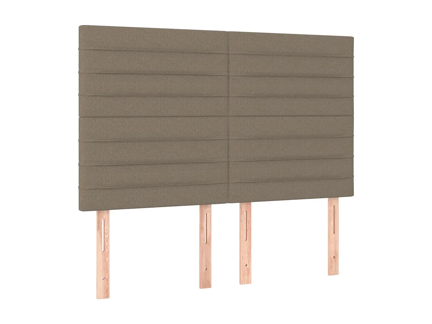 Cama box spring con colchón tela gris taupe 140x200 cm