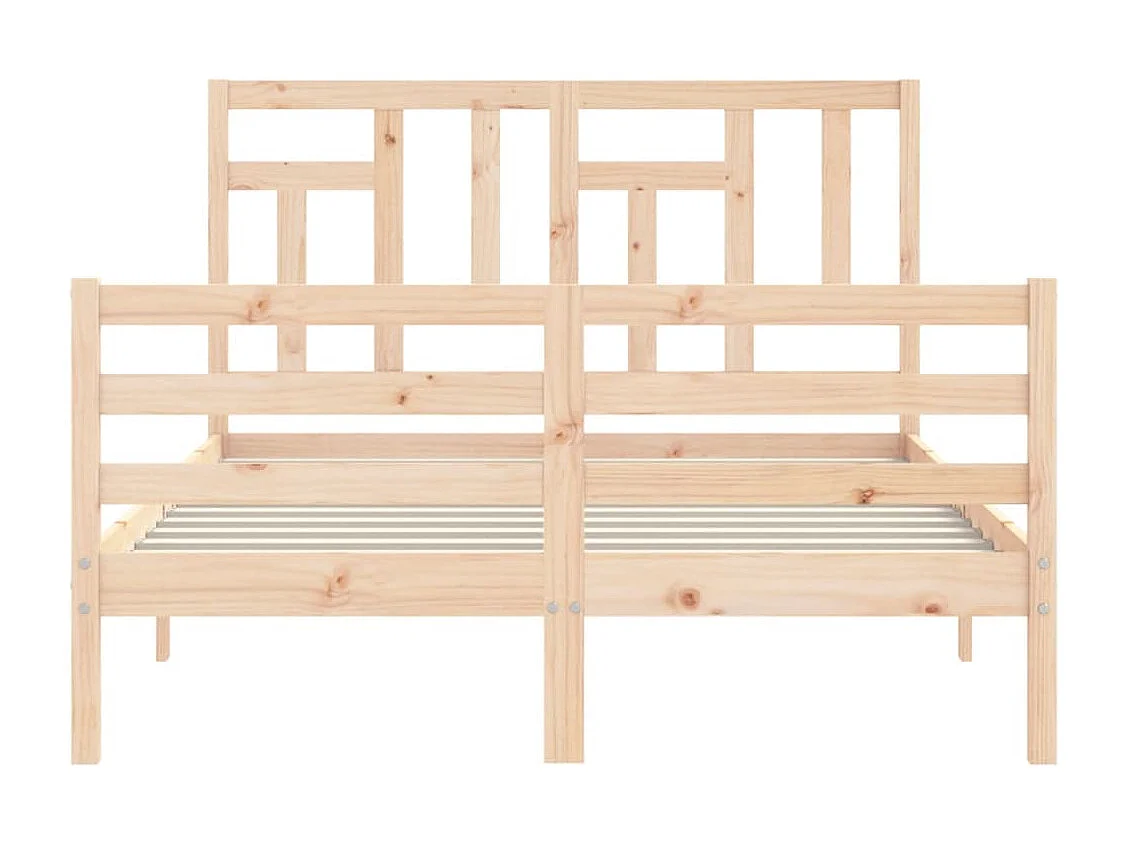 Estructura de cama con cabecero madera maciza 140x190 cm