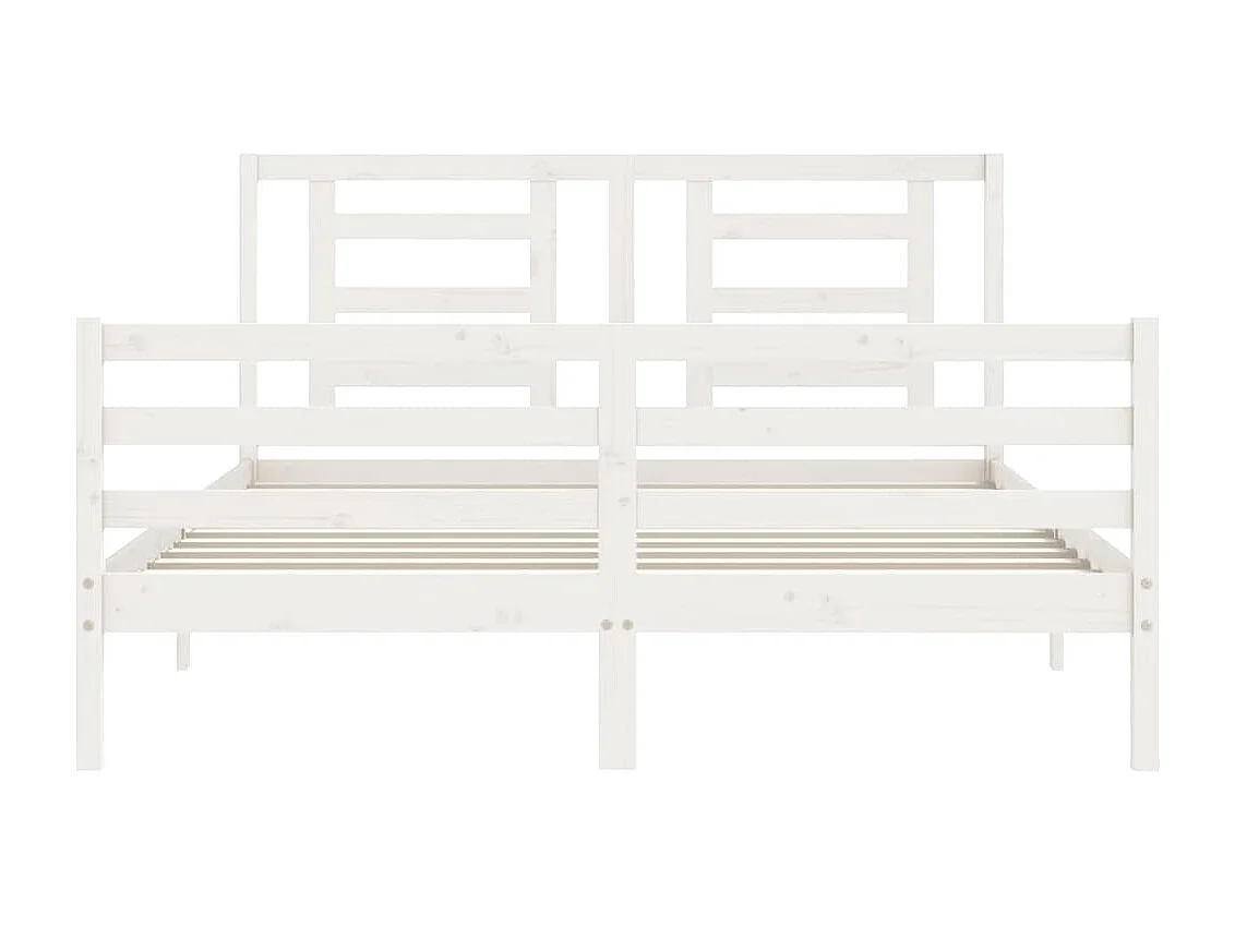 Estrutura de cama com cabeceira 160x200 cm madeira maciça