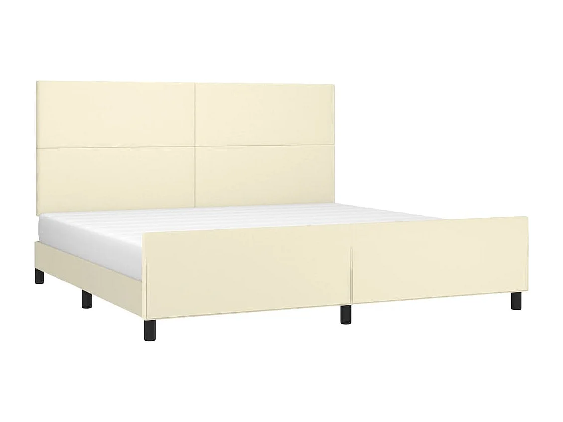 Cadre de lit avec tête de lit Crème 200x200 cm Similicuir