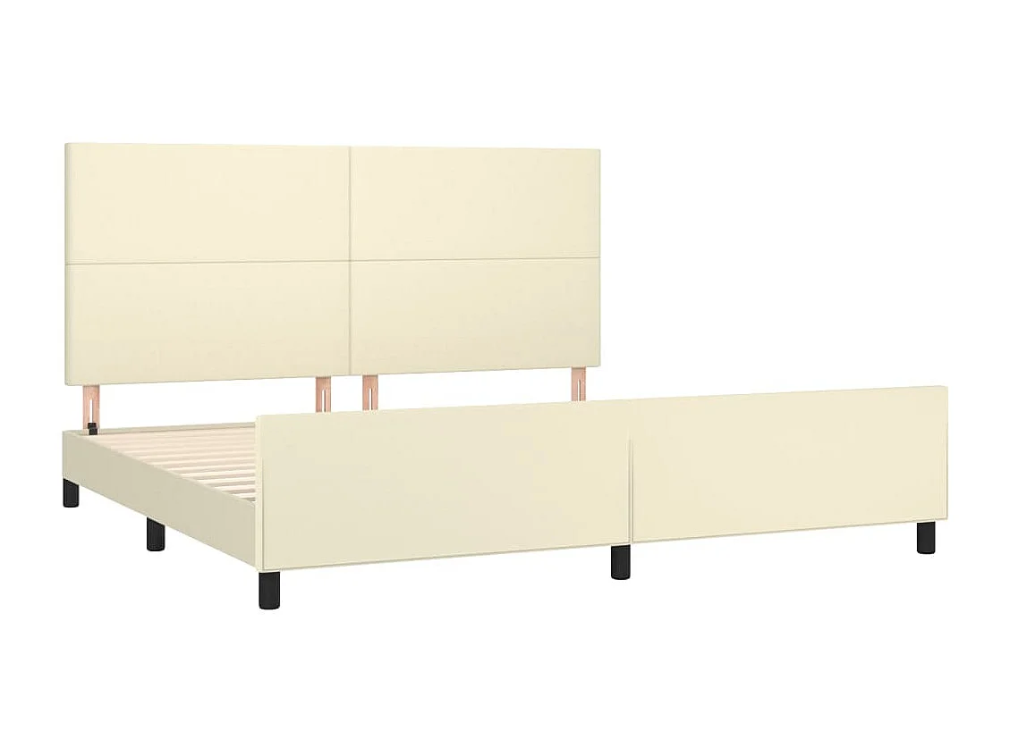 Cadre de lit avec tête de lit Crème 200x200 cm Similicuir