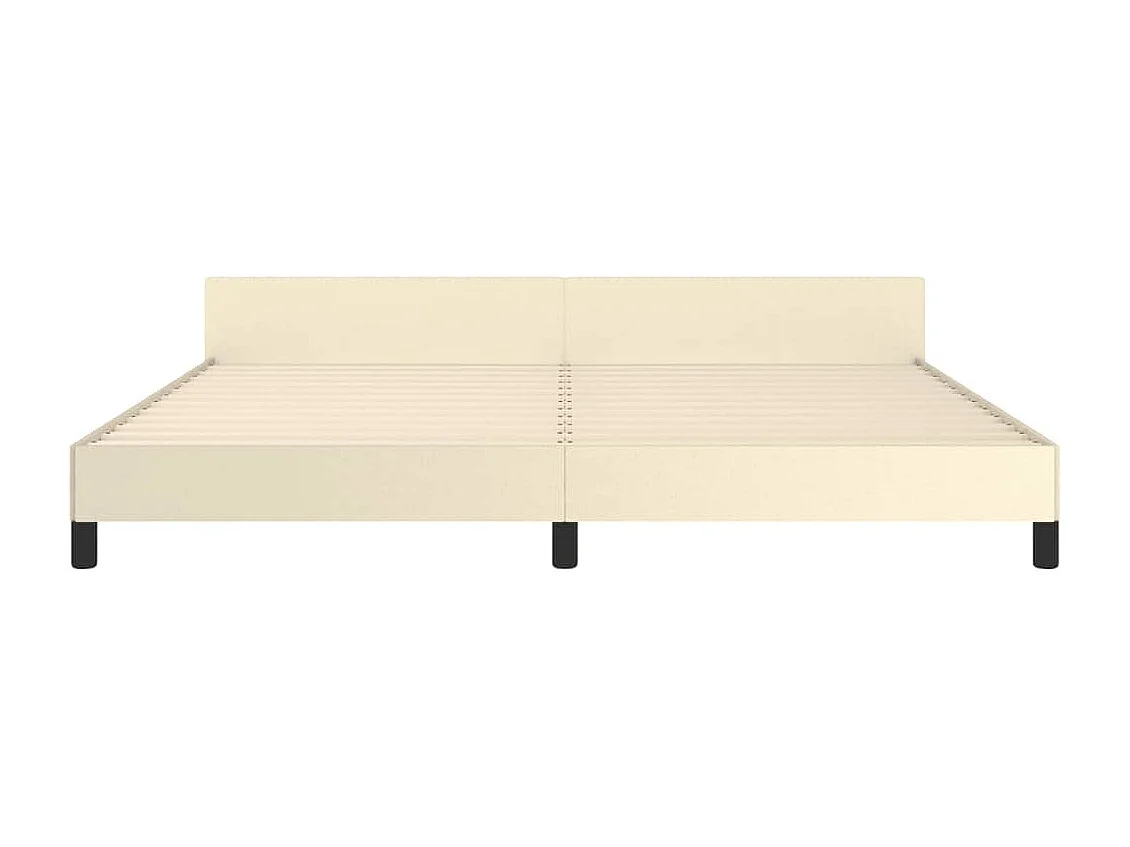 Cadre de lit avec tête de lit Crème 200x200 cm Similicuir