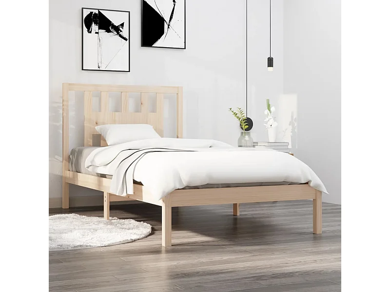 Estructura de cama madera maciza de pino 100x200 cm