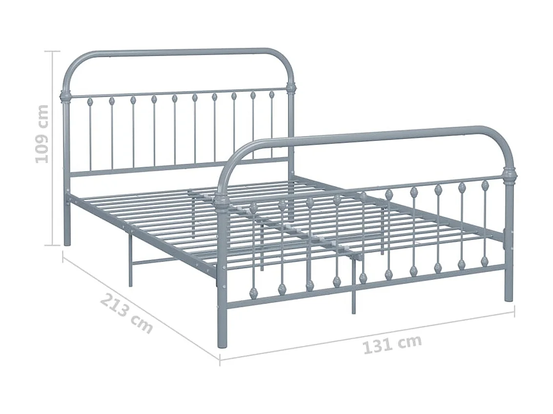Estructura de cama de metal gris 120x200 cm