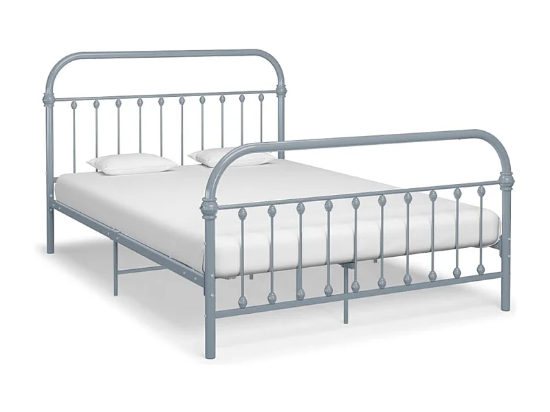 Estructura de cama de metal gris 120x200 cm