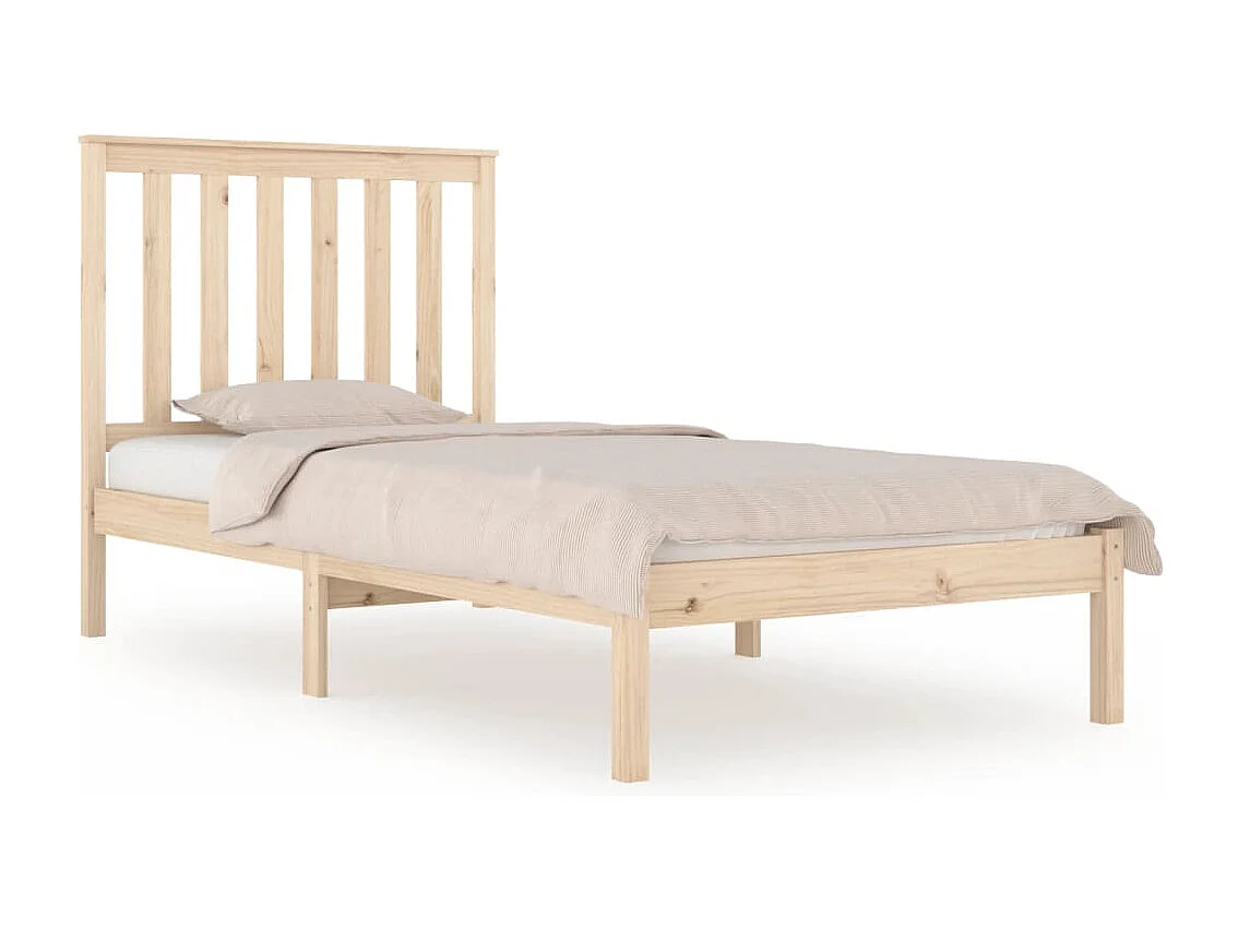 Estrutura de cama pequena solteiro 2FT6 75x190 cm pinho maciço