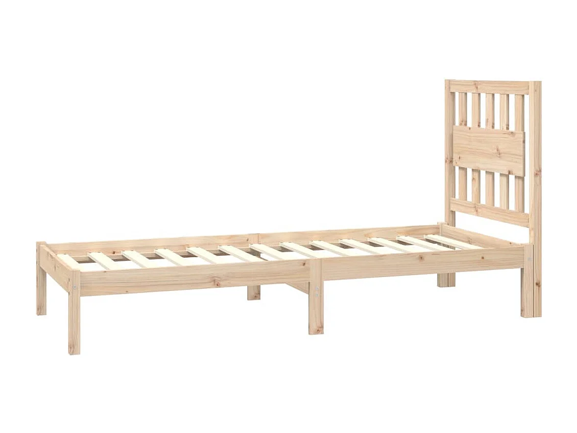 Cadre de lit Bois de pin massif 75x190 cm Petit simple