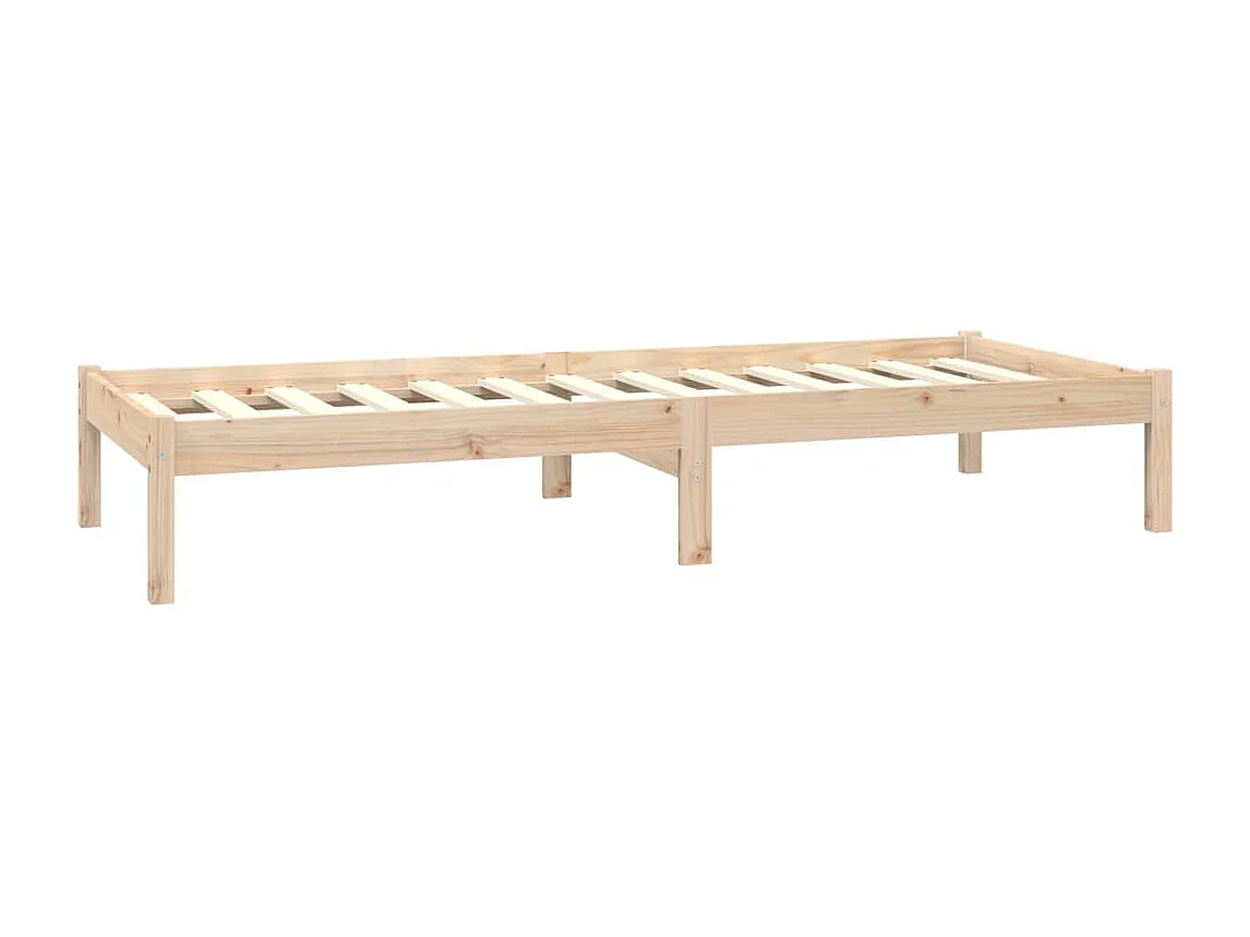 Estructura de cama individual madera maciza de pino 75x190 cm