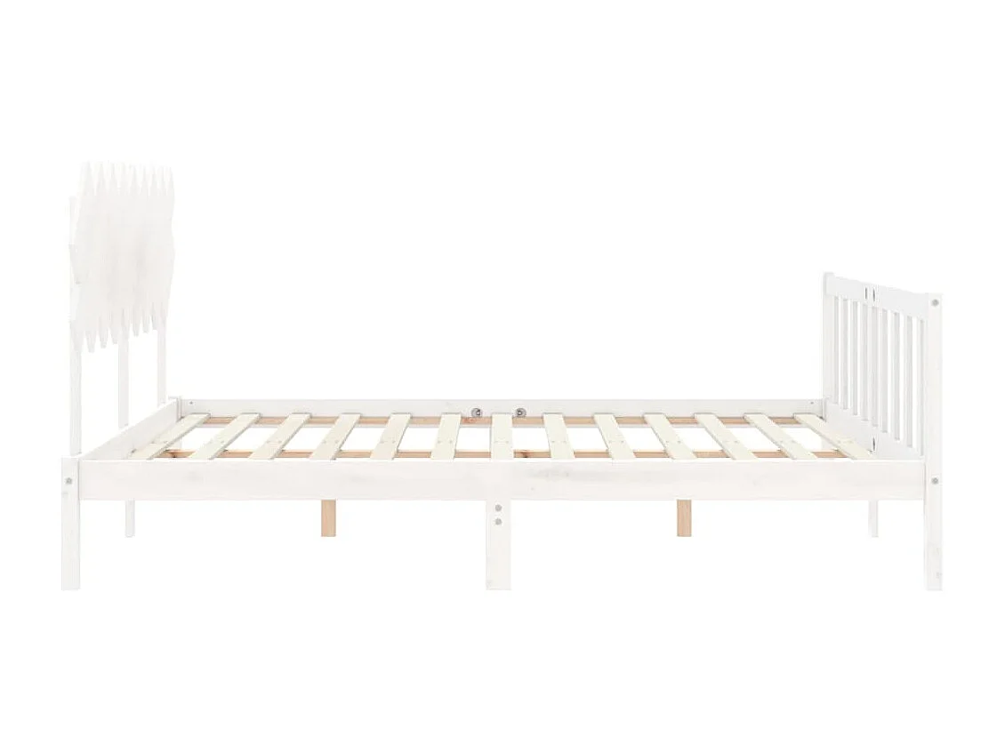 Estrutura cama Super King Size c/ cabeceira madeira branco