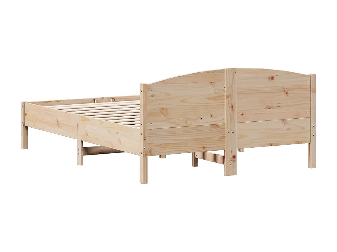Estrutura cama c/ cabeceira 140x190 cm pinho maciço