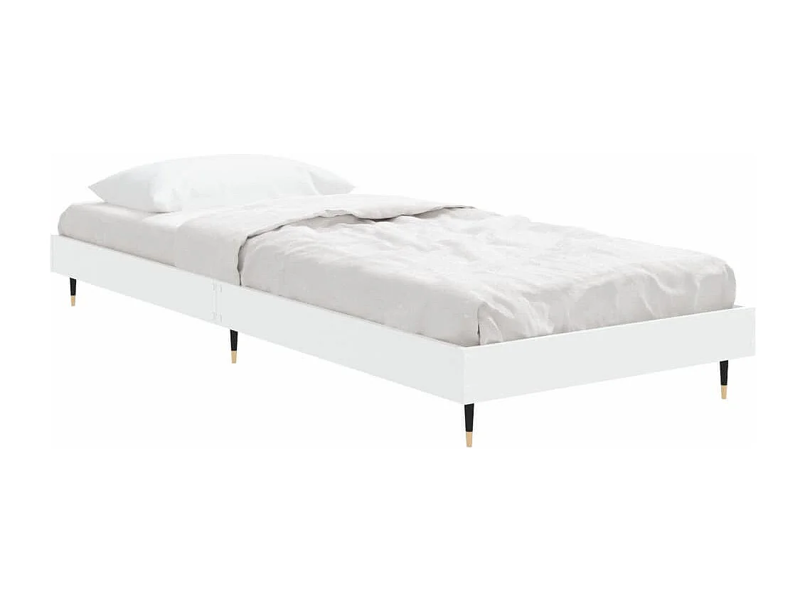 Estructura de cama madera contrachapada blanca 75x190 cm