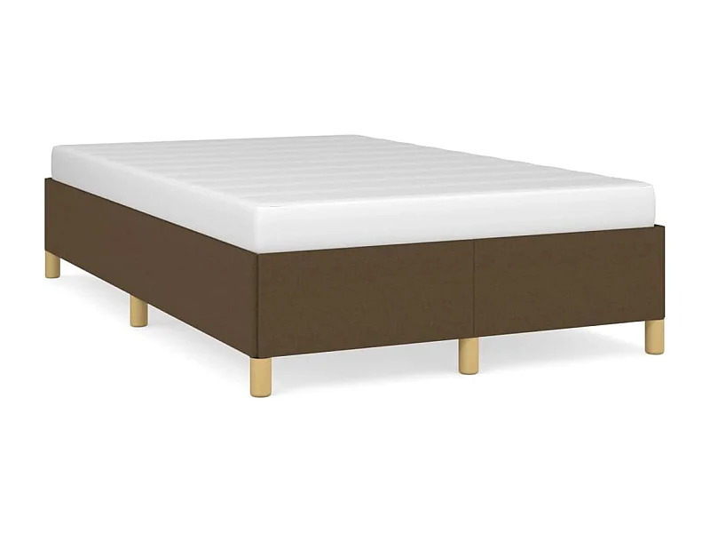 Estrutura de cama 120x190 cm tecido castanho-escuro