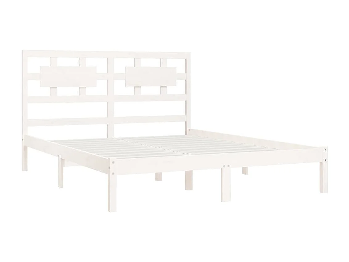 Estrutura de cama 140x200 cm madeira de pinho maciça branco