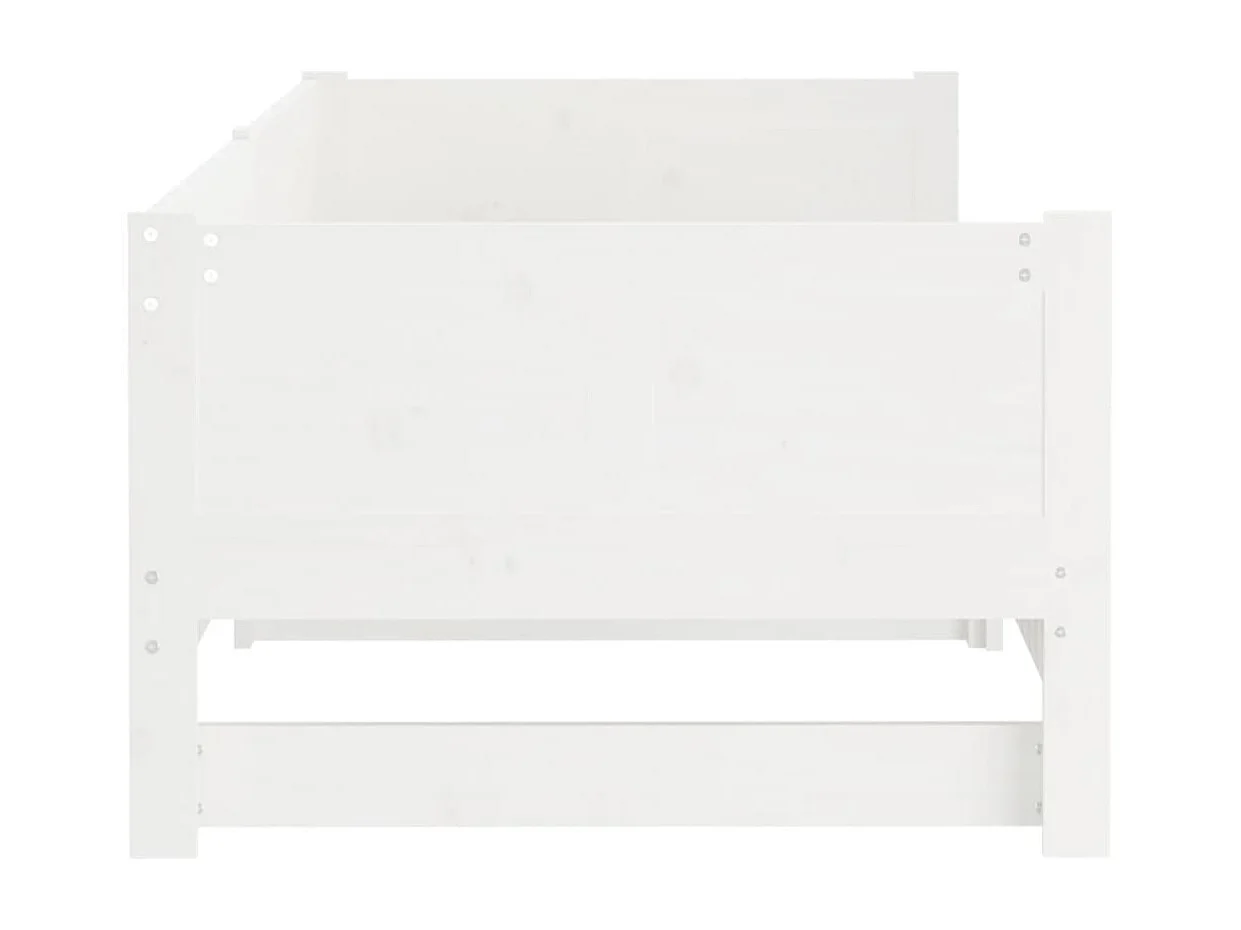 Lit coulissant Blanc Bois de pin solide 2x(80x200) cm