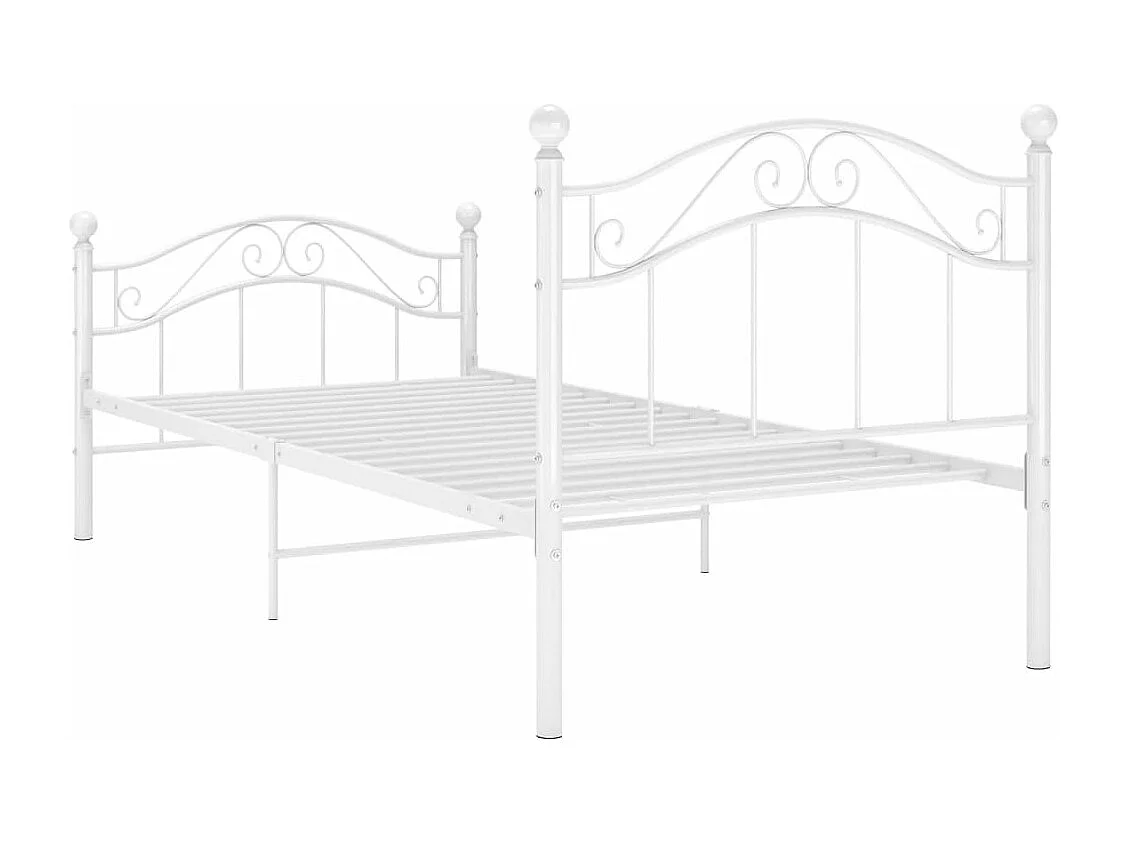 Estructura de cama de metal blanco 100x200 cm