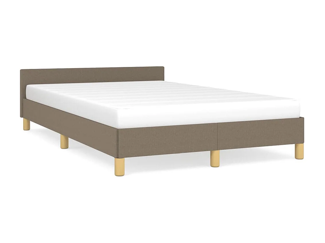 Cadre de lit avec tête de lit taupe 120x190 cm tissu