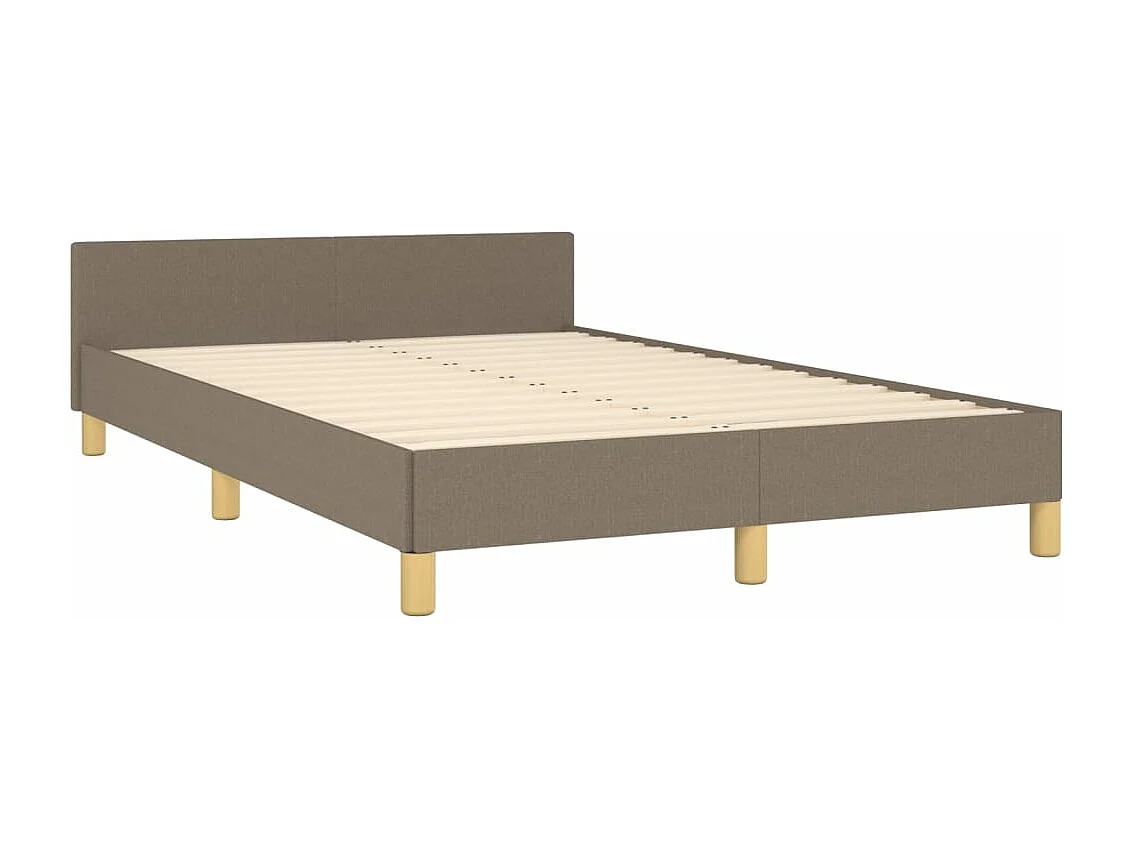 Cadre de lit avec tête de lit taupe 120x190 cm tissu