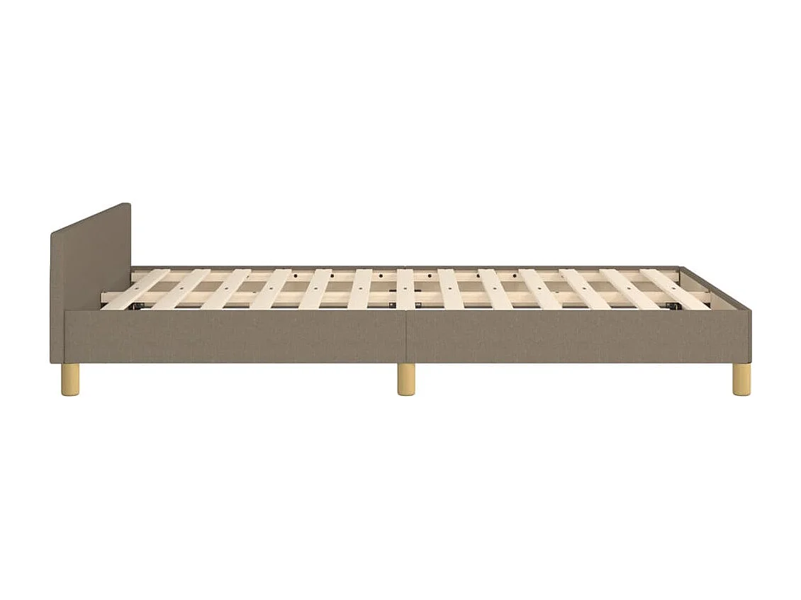 Cadre de lit avec tête de lit taupe 120x190 cm tissu