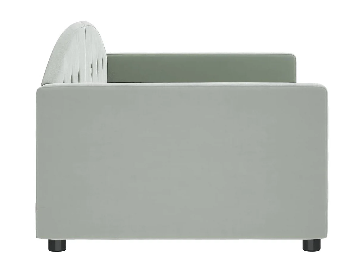 Lit de repos gris clair 90x200 cm velours