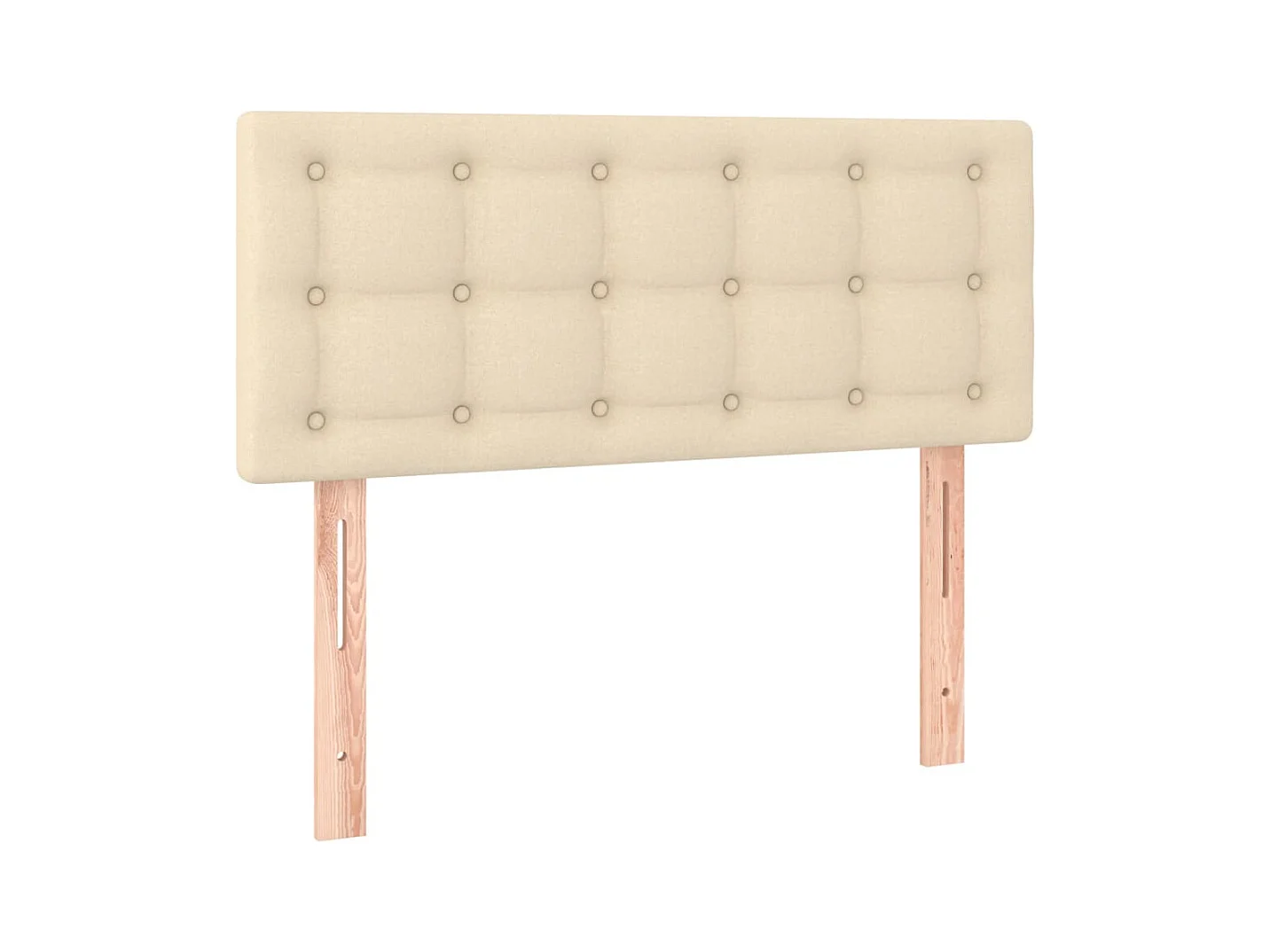 Cama box spring con colchón tela color crema 90x190 cm