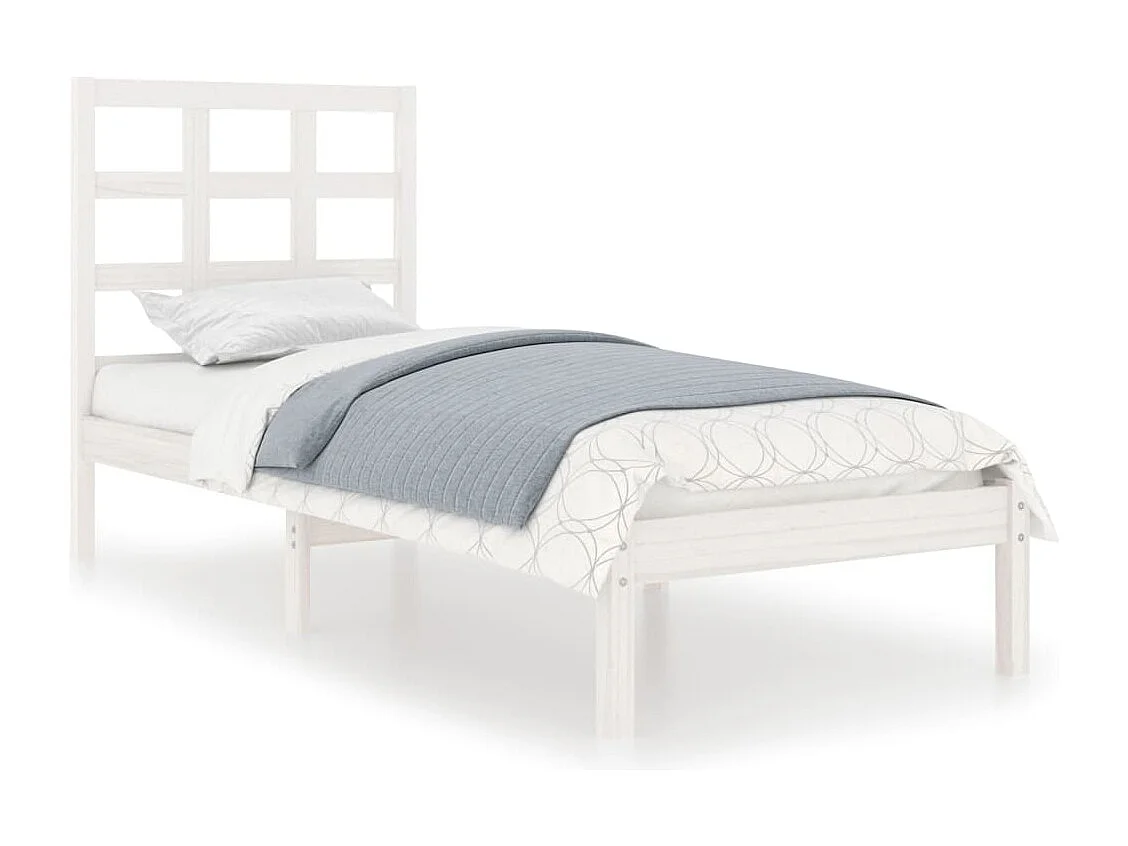 Estrutura cama de solteiro 90x190 cm madeira maciça branco