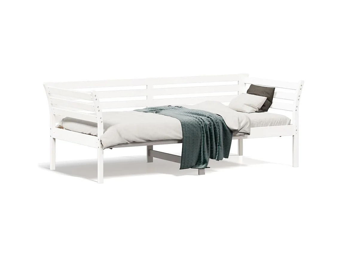 Lit de jour Blanc 90x190 cm Bois de pin massif