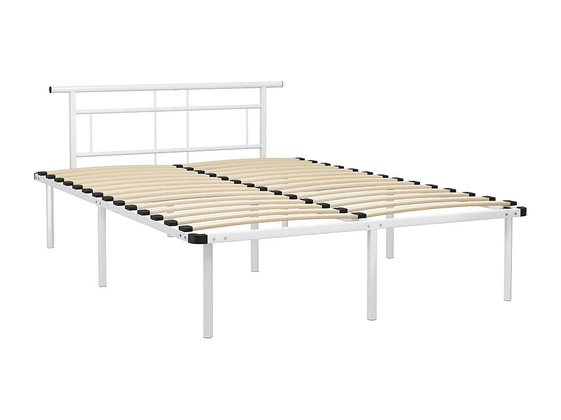Estructura de cama de metal blanco 160x200 cm