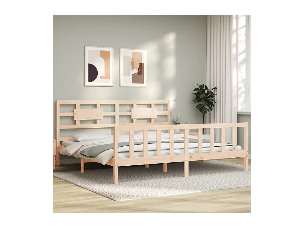 Bedframe zonder matras massief grenenhout 200x200 cm
