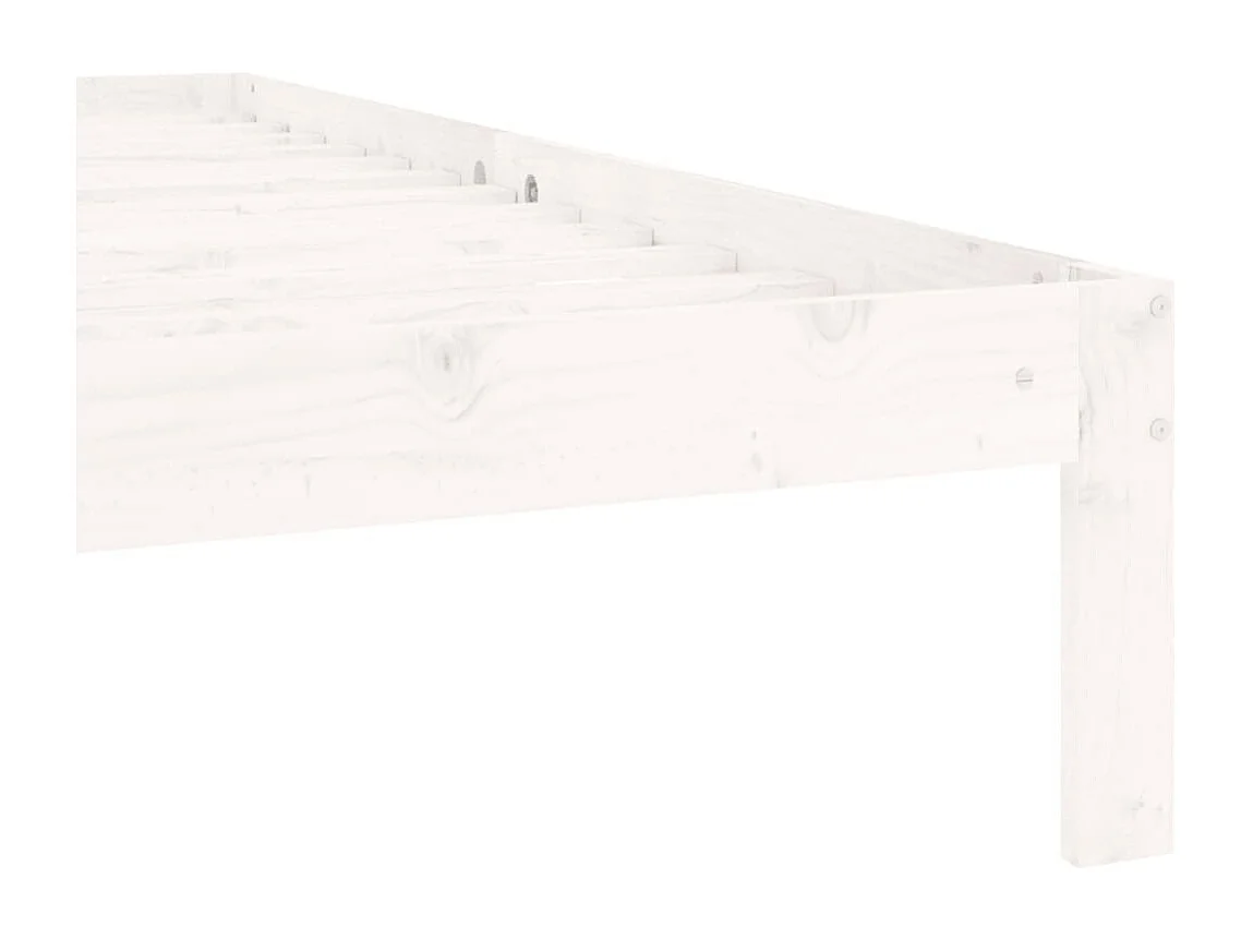 Cadre de lit Blanc Bois de pin massif 90x200 cm