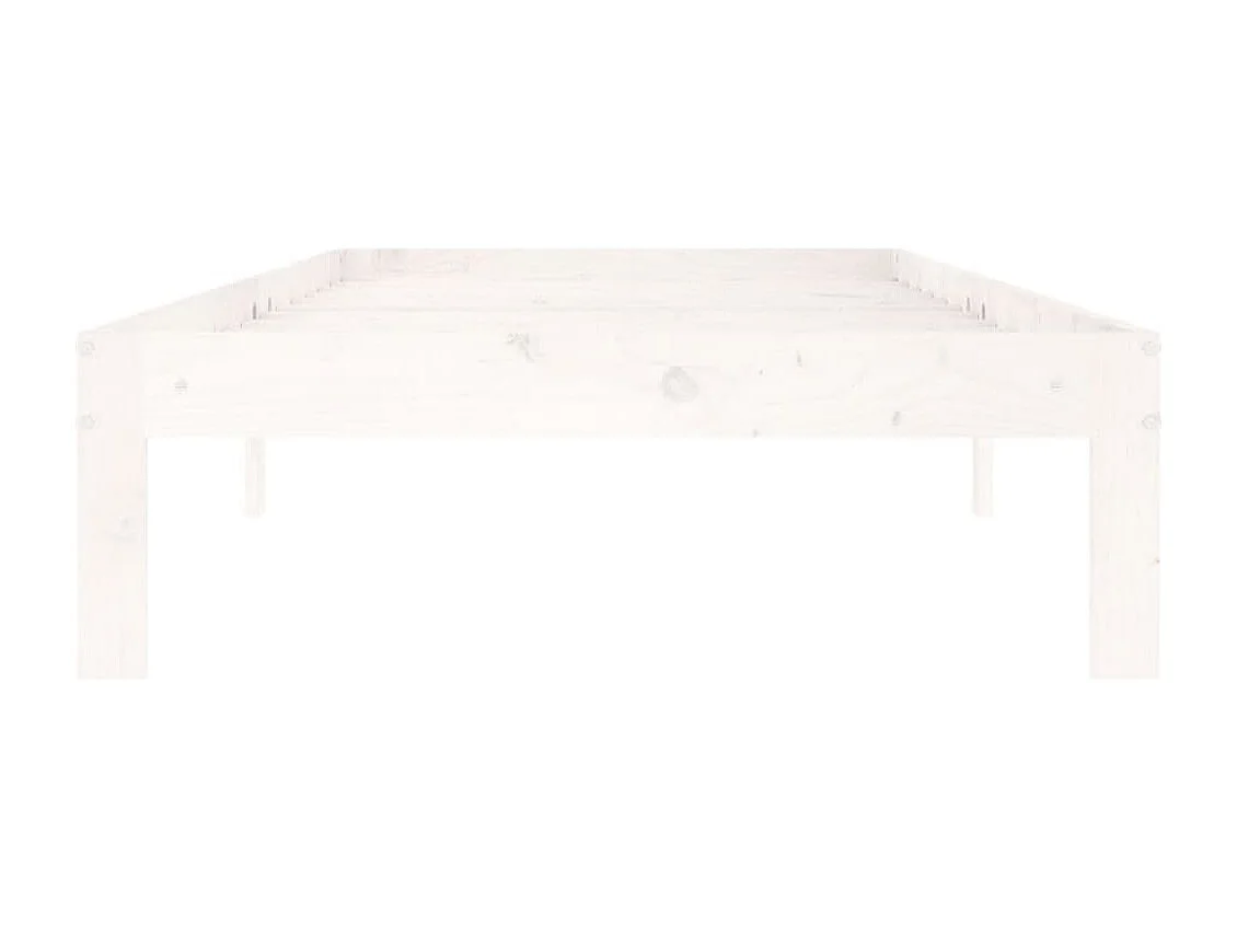 Cadre de lit Blanc Bois de pin massif 90x200 cm