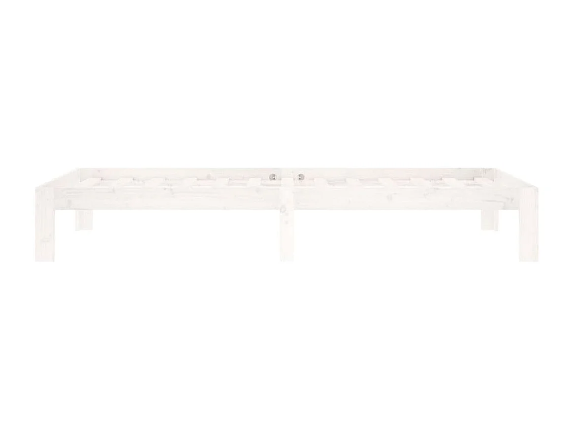 Cadre de lit Blanc Bois de pin massif 90x200 cm