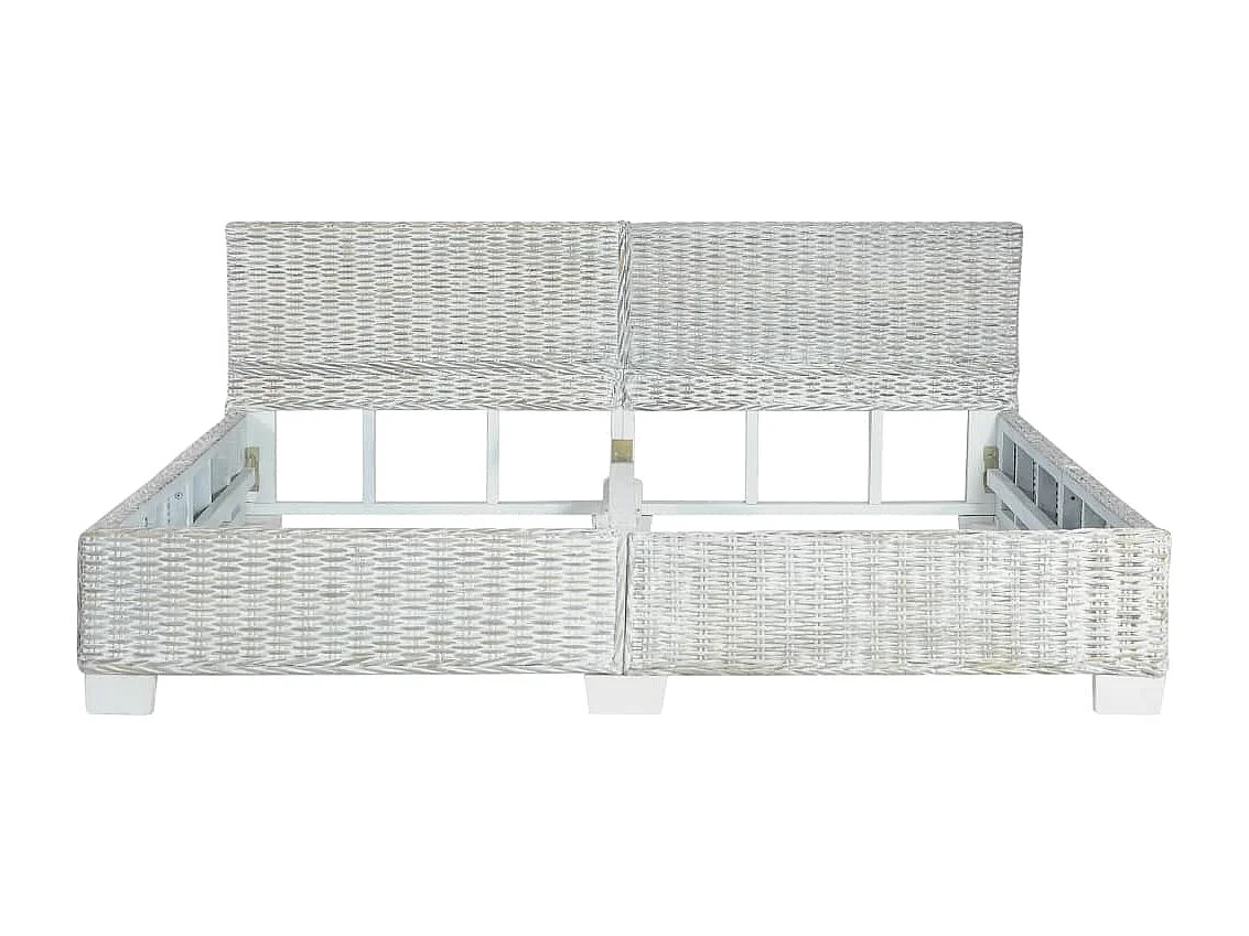 Estrutura de cama 180x200 cm vime genuíno cinzento