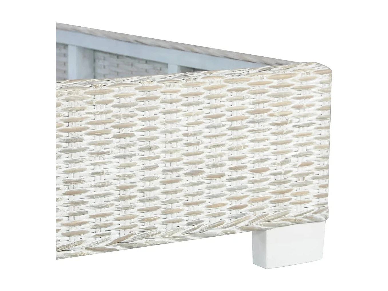 Estrutura de cama 180x200 cm vime genuíno cinzento