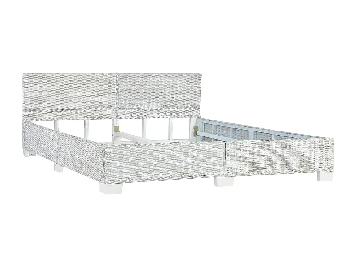 Estructura de cama ratán natural gris 180x200 cm