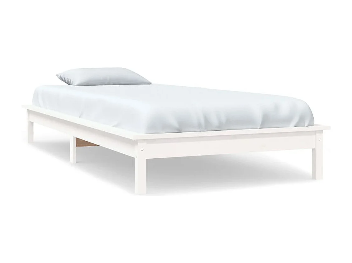 Estructura de cama madera maciza de pino blanco 90x200 cm