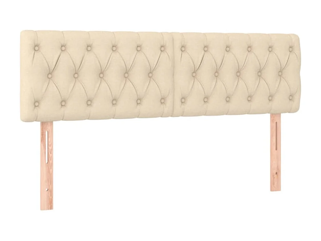 Lit à sommier tapissier avec matelas Crème 140x200 cm Tissu