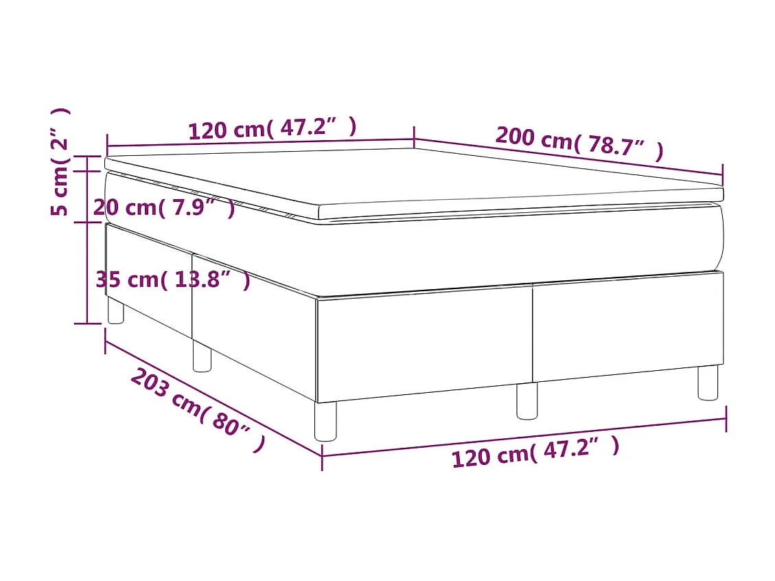 Lit à sommier tapissier avec matelas Taupe 120x200 cm Tissu
