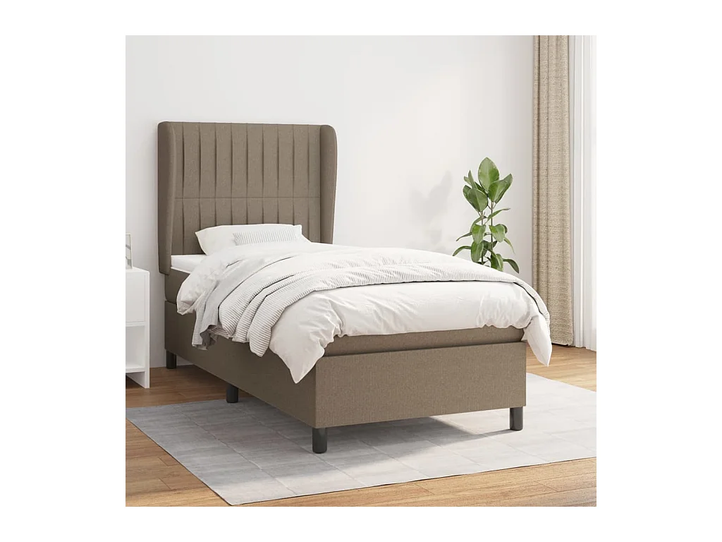 Boxspring met matras stof taupe 90x200 cm